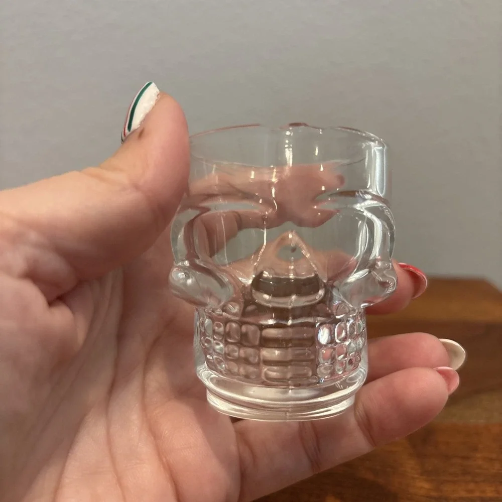 Crystal Head Vodka Skeleton Skull Head Shot Glasses‎ Set of 3 Clear